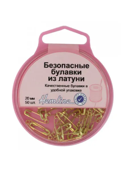 HEMLINE Булавки английские в пластиковом контейнере 20 мм латунь 4