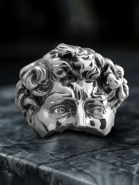 LAWE GOTHIC Разъемное ретро кольцо Мраморная статуя David 20 мм