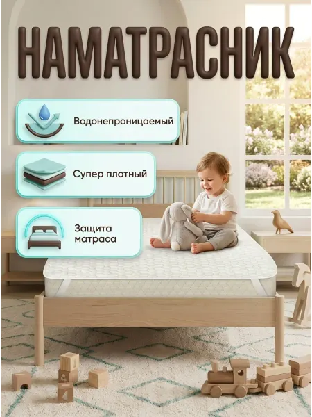 Имидж Текстиль Наматрасник Топпер 80*200, Аквастоп Водонепроницаемый