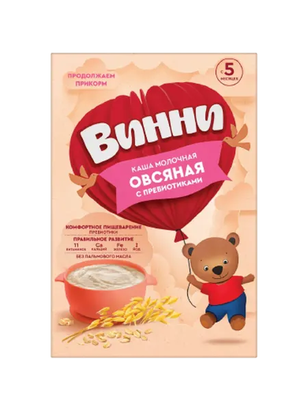Винни Каша молочная Овсяная с пребиотиками 200г
