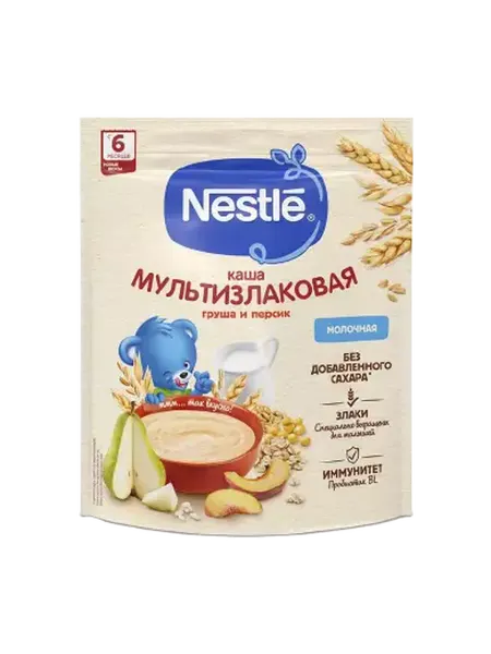 Нестле Каша молочная Мультизлаковая груша персик 200г