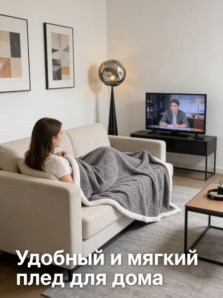 Greenville Плед 200х220см клетка полоска идеальный подарок на Новый год