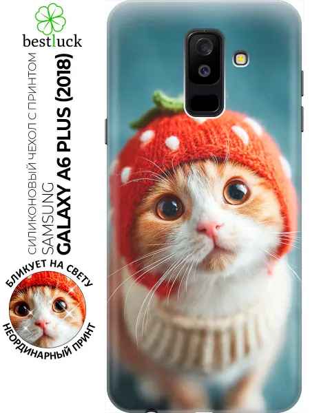 Samsung Чехол на Galaxy A6+ (2018) с котиком