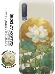 Силиконовый чехол на Samsung Galaxy A7 (2018) с принтом "Свет лотоса"