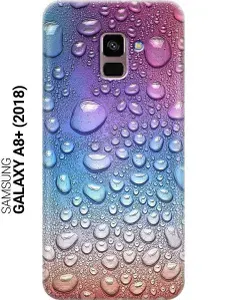 Силиконовый чехол на Samsung Galaxy A8+ (2018) / Самсунг А8 Плюс 2018 с принтом "Множество капель"