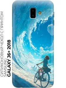 Силиконовый чехол на Samsung Galaxy J6+ (2018) с принтом "Юная аниме велосипедистка"