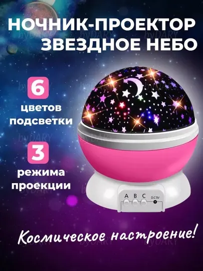 Ночник проектор звездное небо, шар вращающийся
