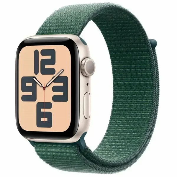 Watch Series SE 2024 40mm GPS, Starlight, Умные часы Apple, Lake Green Sport Loop