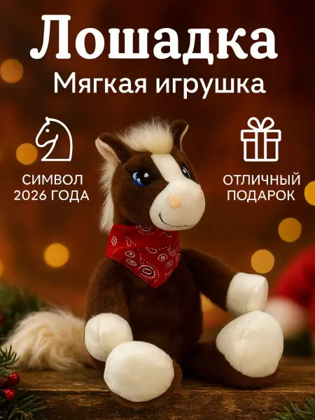 Toys Room Лошадь символ 2026 года мягкая игрушка 30 см