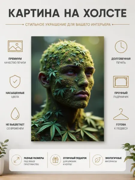 DZiVA Картина на холсте Человек и растение 20x30 см