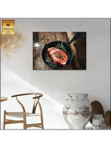 Classic Art Картина на холсте мясо на сковородке 20х30