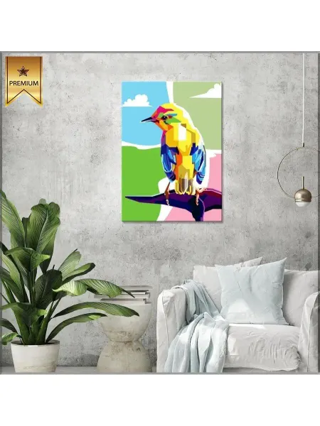 Classic Art Картина на холсте Яркая птица полигональный арт 20х30