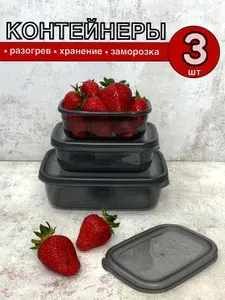 Все в одном Контейнер пищевой "Контейнеры для еды", 1200 мл, 670 мл, 400 мл, 3 шт