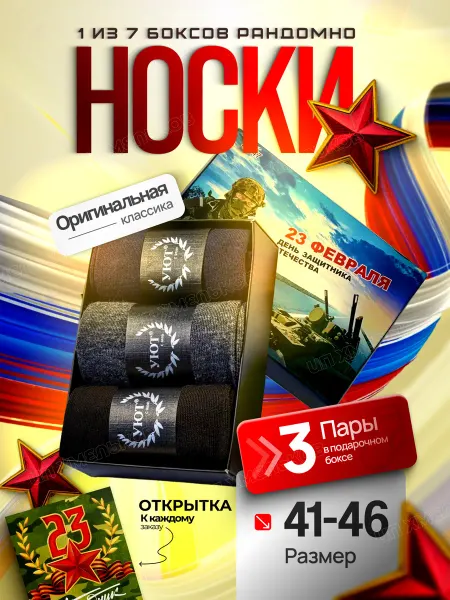 Turkan® Подарочные мужские носки на 23 Февраля 3 пары
