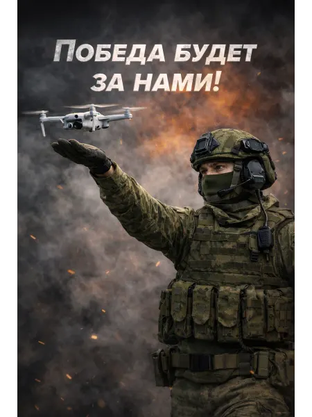 Постер на стену 23 февраля военный 30x40