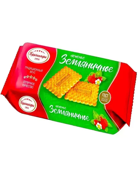 БРЯНКОНФИ Печенье сахарное "ЗЕМЛЯНИЧНОЕ" 100 гр
