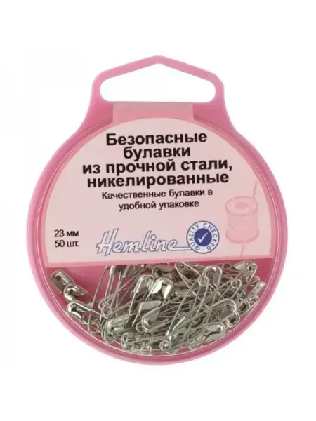 HEMLINE Булавки английские в пластиковом контейнере 23 мм золотисты