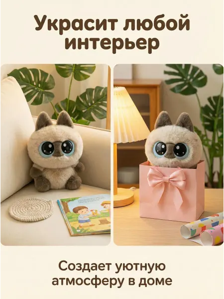 Joy of Panda Мягкая игрушка кот 23 см