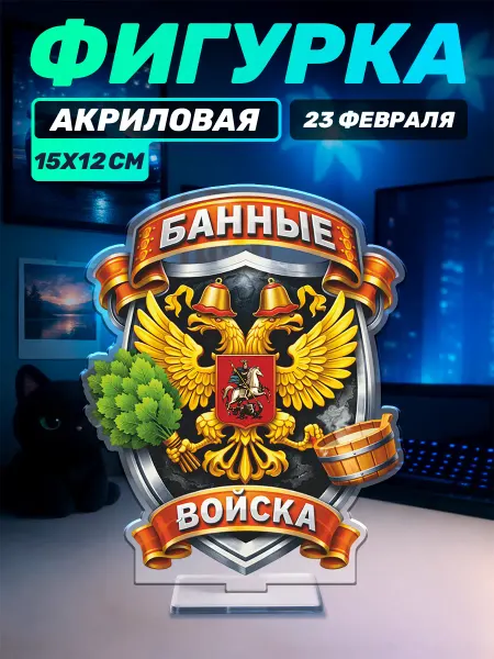 Наклейки за Копейки Акриловая фигурка на стол 23 февраля банные войска