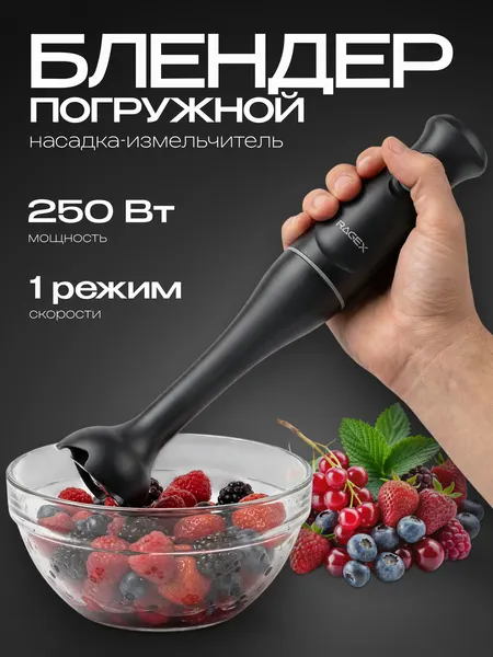 Погружной блендер RAGEX R1506, 250Вт, черный