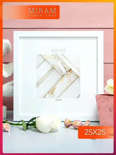 МИРАМ Рамка 25х25 для фото, картины, постера белая