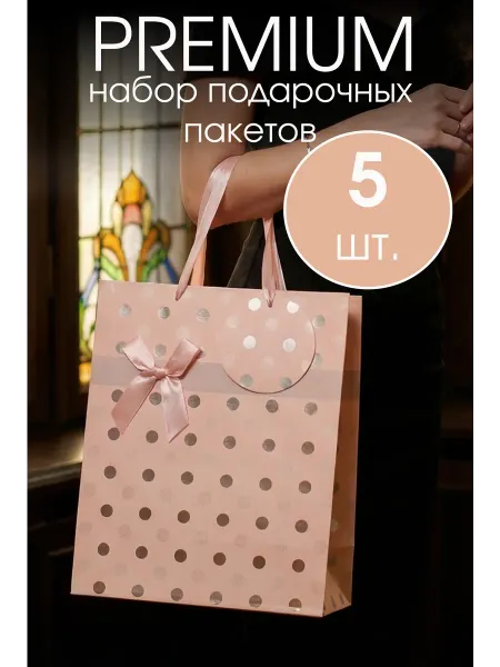 YOUgift Набор больших подарочных пакетов 5 штук 26 х 32 см