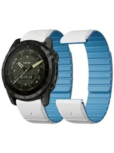 Ремешок для Garmin QuickFit 26mm Magnetic Link White/Blue