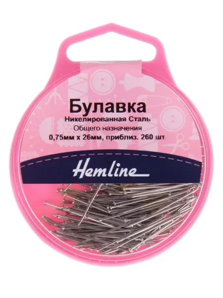 HEMLINE 705 Булавки портновские из стали 27 мм 260 шт