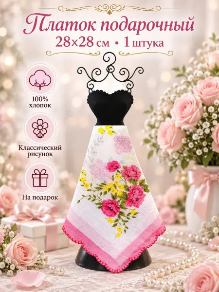 Pastel_lux Платок подарочный 28х28 см. 1 штука