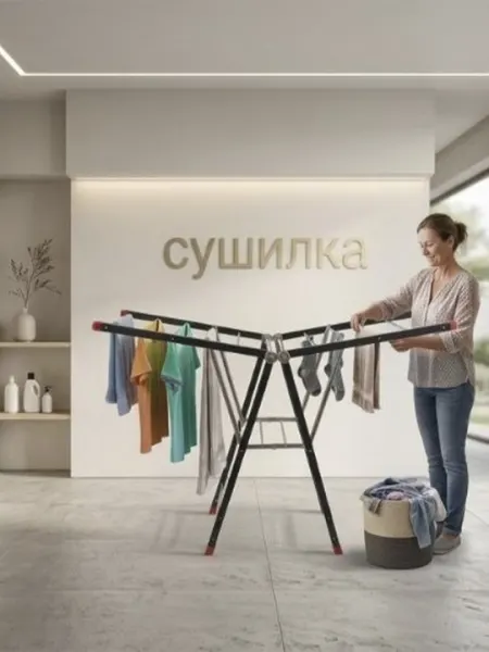 Напольная сушилка для белья, не требует клея, выдерживает 50 кг, складная, одноярусная