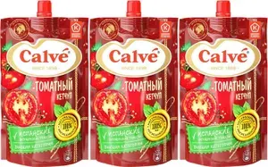 Кетчуп Calve Томатный высшей категории, комплект: 3 упаковки по 350 г