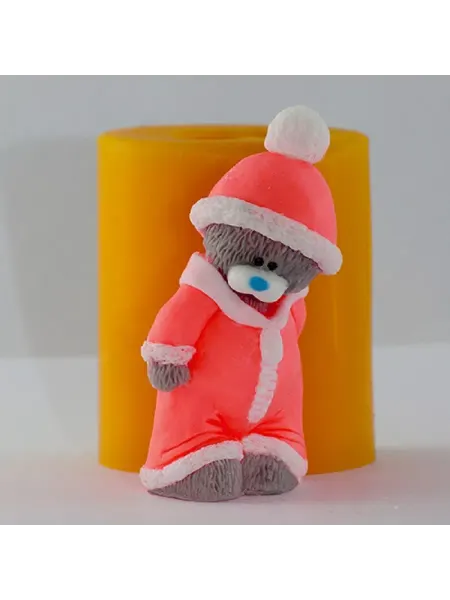 GoodMolds Силиконовая форма Мишка в шапке №2 3D 1шт, 9*4*3,5 см