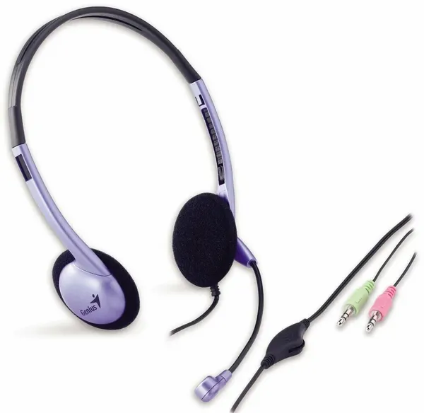Проводная гарнитура Genius HS-02B, 3.5 мм, подвижное крепление микрофона