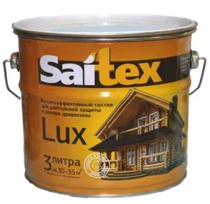 Пропитка,Антисептик,Состав ДЛЯ ЗАЩИТЫ И ДЕКОРА ДРЕВЕСИНЫ "SAITEX" LUX, Палисандр 3.0 л.