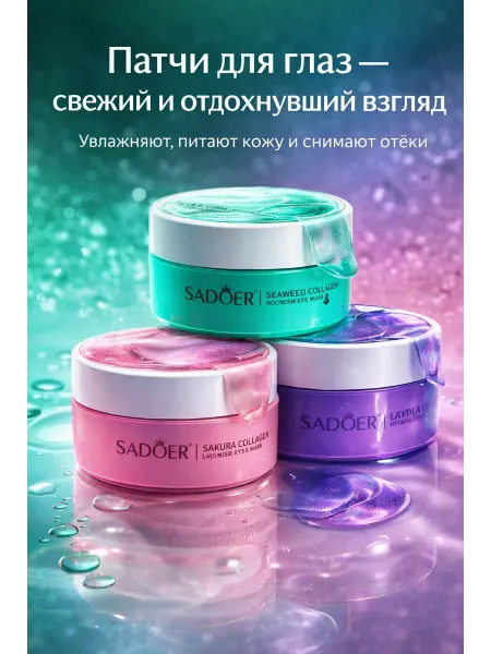 Камильчик Патчи для глаз коллагеновые гидрогелевые набор 3 вида