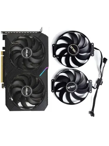 Кулеры для видеокарт Asus Dual RTX 3050 3060 RX 6400 6500. 90мм, 6 pin.