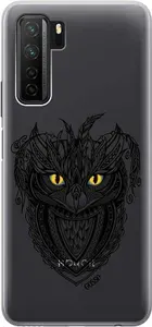 Ультратонкий силиконовый чехол-накладка для Huawei Nova 7 SE / Honor 30s с 3D принтом "Grand Owl"