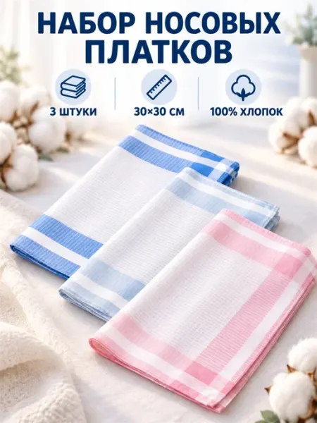 Pastel_lux Набор платков 30х30 см. 3 штуки