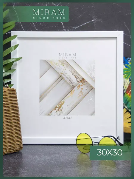 МИРАМ Рамка 30х30 для фото, картины, постера белая