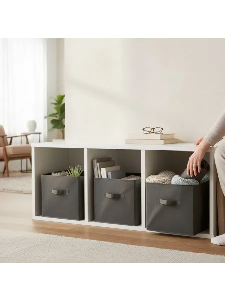 SETTEE Коробки для хранения 31х31х31 вещей в шкафах игрушек 3шт