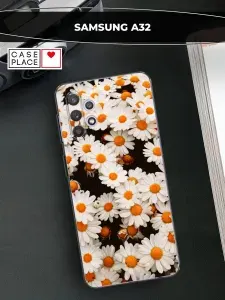 Силиконовый чехол на Samsung Galaxy A32 / Самсунг А 32 с ромашками