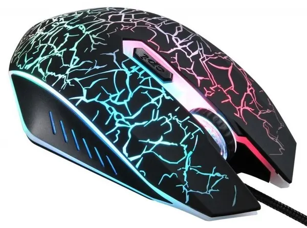 Мышь компьютерная Oklick "905g invasion", черная, с рисунком, оптическая, 3200 dpi, usb