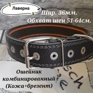 Ошейник для собак крупных пород. Ширина 36мм. Обхват шеи 39-59см.