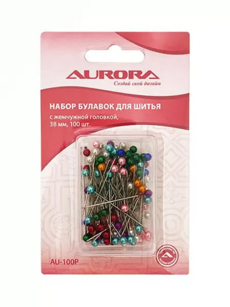 Aurora Набор булавок с жемчужной головкой, 38 мм, 100шт