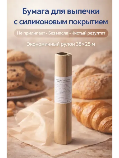 САМИ8 силиконизированная бумага для выпечки 38х25 м