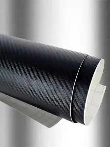 Пленка виниловая 3D карбон эффект 600х300 мм черная, StickPrint