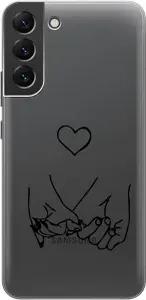 Силиконовый чехол на Samsung Galaxy S22+ / Самсунг С22 Плюс с 3D принтом "Lovers Hands" прозрачный