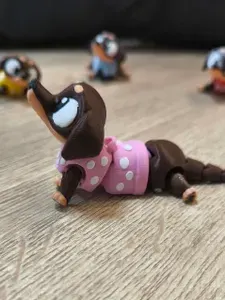 Такса розовая 3D игрушка подвижная