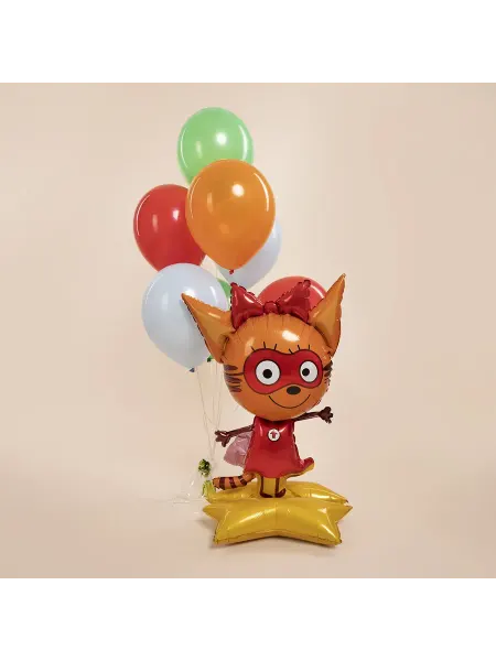 Шар 3D Фигура на подставке, Три Кота, Карамелька