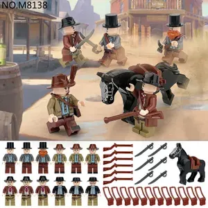 Набор минифигурок Ковбои / Лошадь / Cowboy Western совместимы с конструкторами лего 12шт (4.5см, пакет) M8138